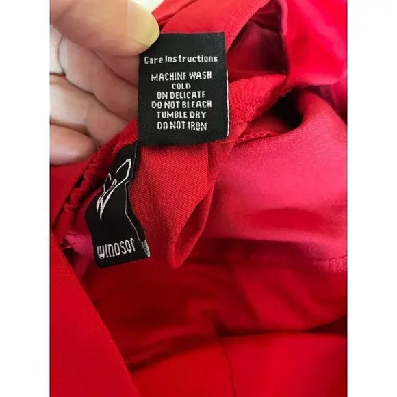 Windsor Red Dress Womens Junior Size 7 Strappy Back Side Zip NEW - Picture 13 of 13